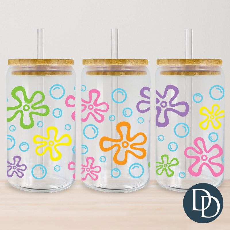 Sponge Flowers UV DTF Cup Wrap