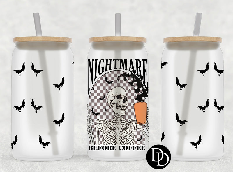 Skellie Nightmare Before Coffee *Sublimation Print Transfer*