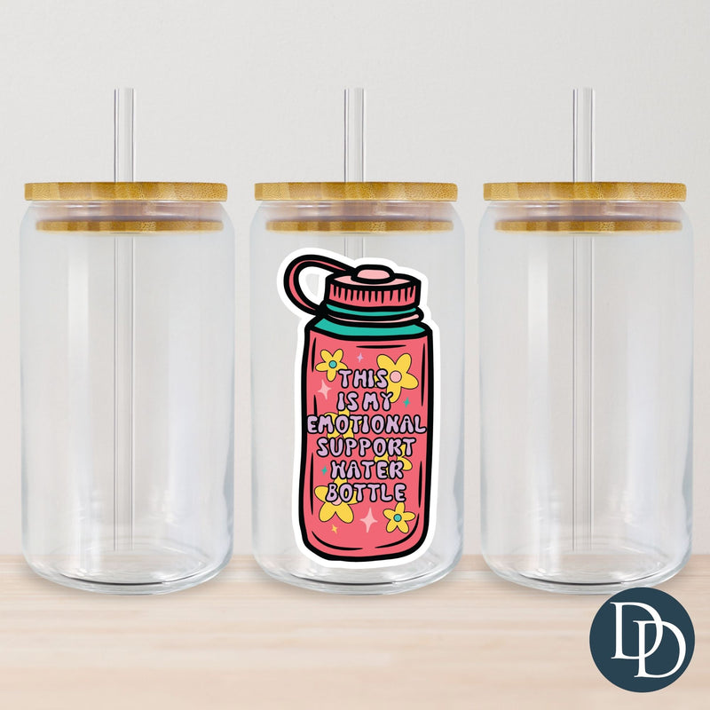 Emotional Support Water Bottle UV DTF Decal