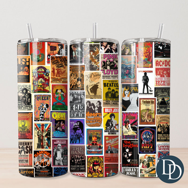 Classic Rock Posters Tumbler Print *Sublimation Print Transfer*