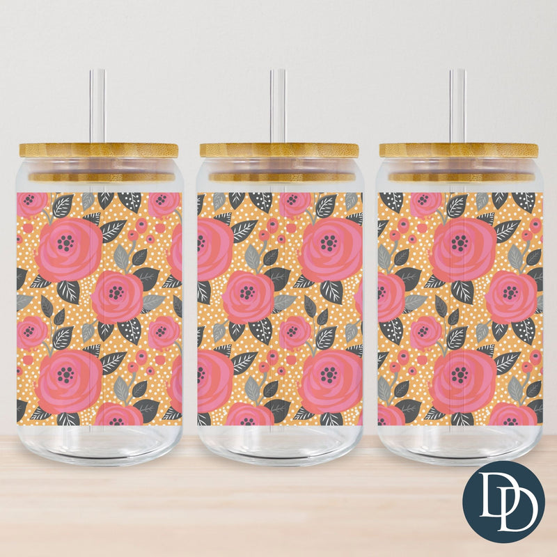 Pop Art Roses Tumbler Print *Sublimation Print Transfer*