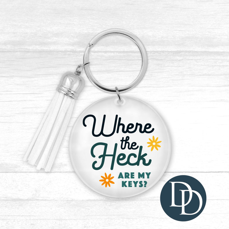 Where The Heck Are My Keys *Round Keychain UV DTF Decal*