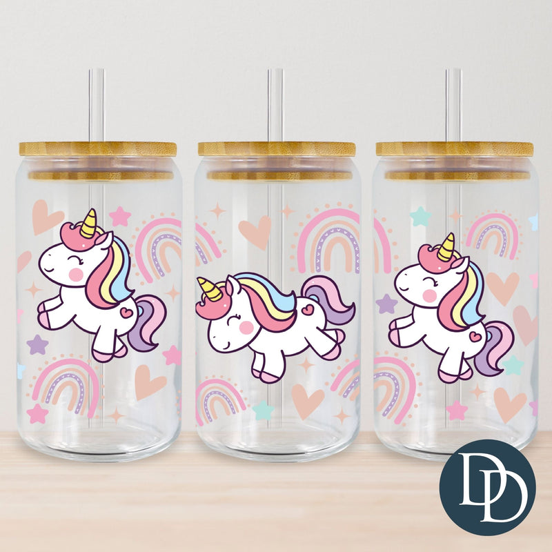 Rainbow Unicorn UV DTF Cup Wrap