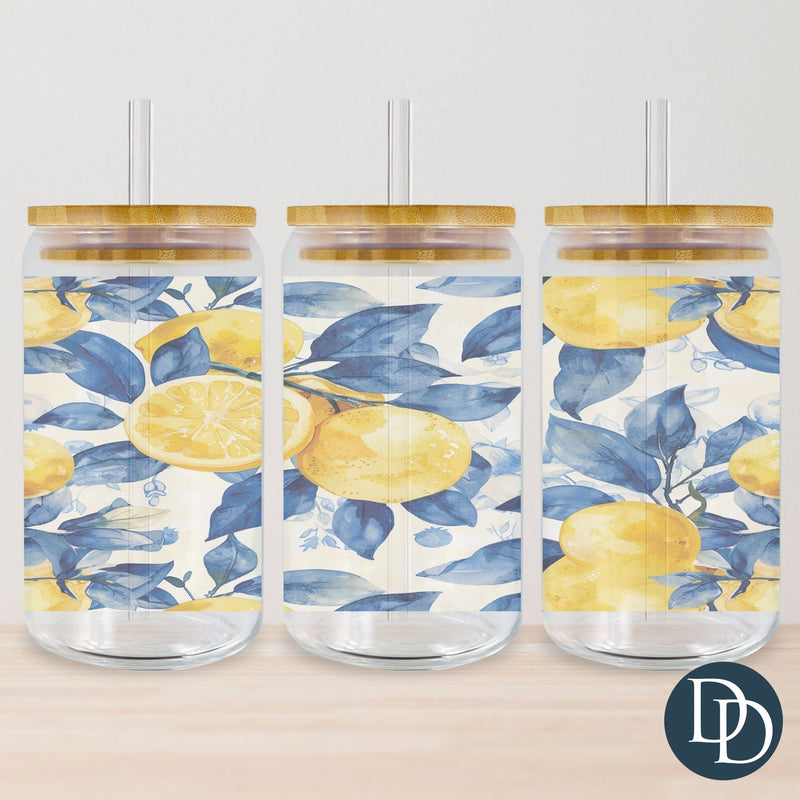 Lemon and Blues Tumbler Print *Sublimation Print Transfer*