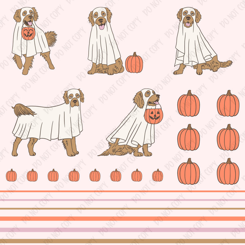 Halloween Ghost Dog Element Sheet UV DTF