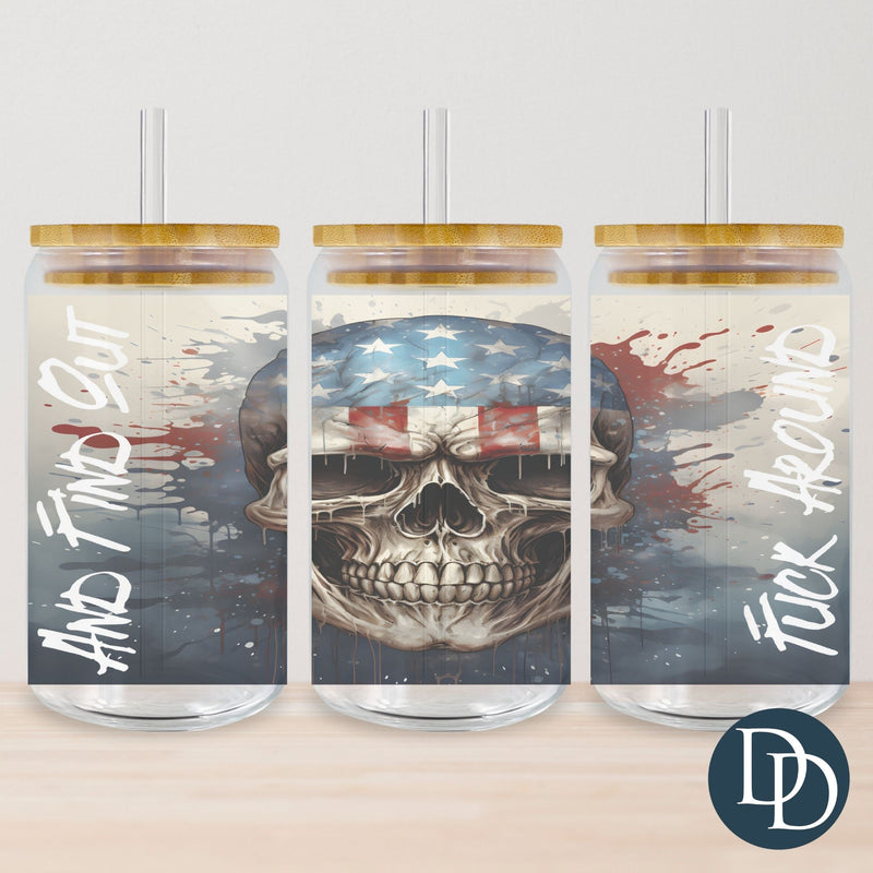 Patriotic FAFO Skull Tumbler Print *Sublimation Print Transfer*