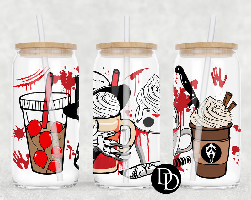 Horror Coffee UV DTF Cup Wrap