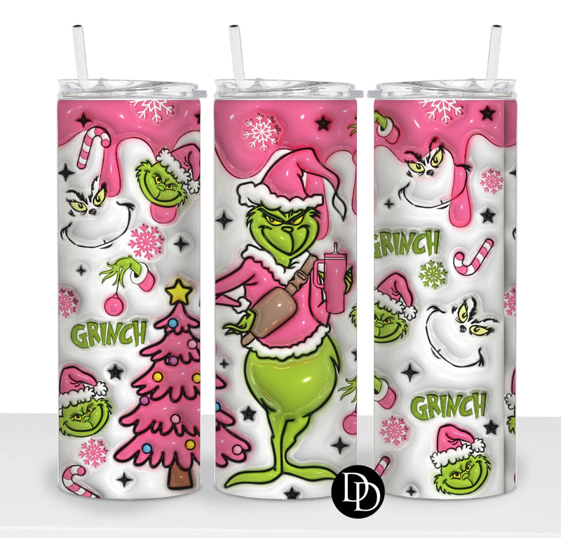 3D Green Man In Pink *Sublimation Print Transfer*