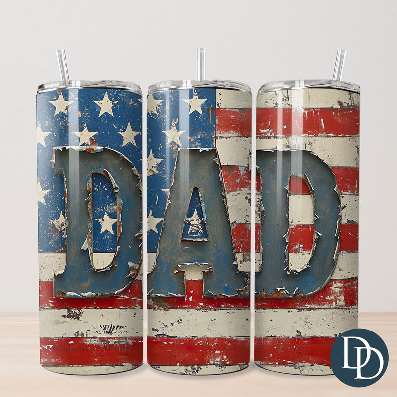 Rustic American Dad Tumbler Print *Sublimation Print Transfer*