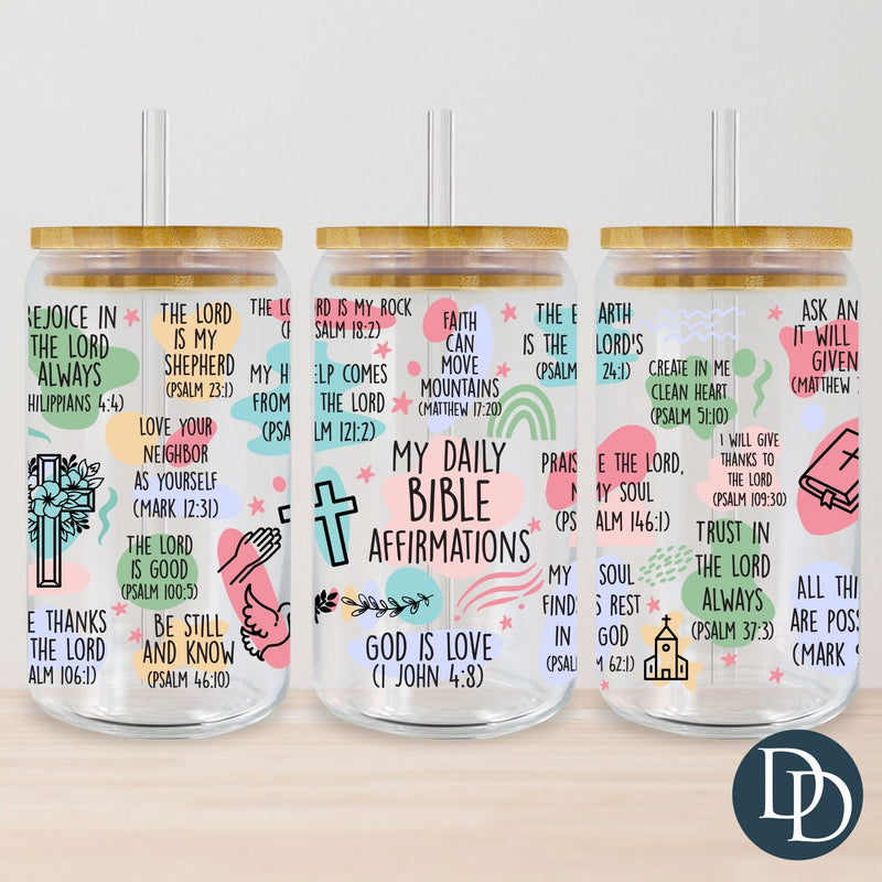 Daily Bible Affirmations UV DTF Cup Wrap