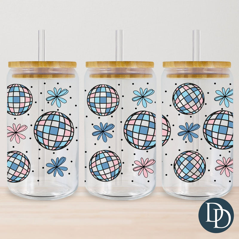 Flowers & Disco Balls UV DTF Cup Wrap