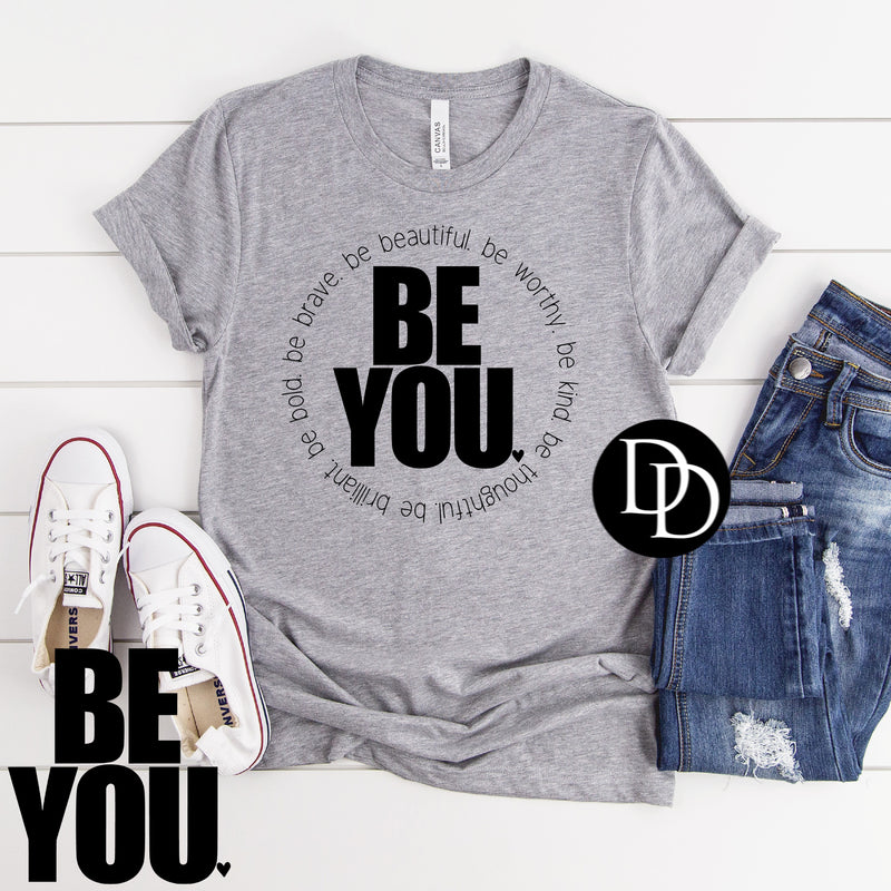Be You With Pocket Accent (Black Ink) *Screen Print Transfer*
