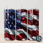 Liquid American Flag Tumbler Print *Sublimation Print Transfer*