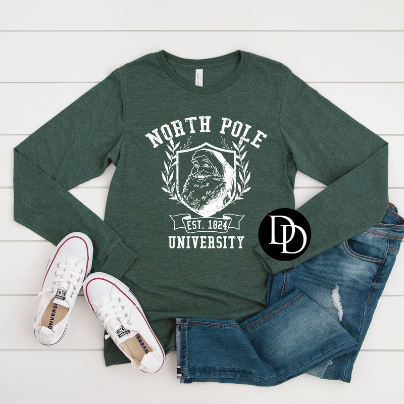 North Pole University (White Ink)*Screen Print Transfer*