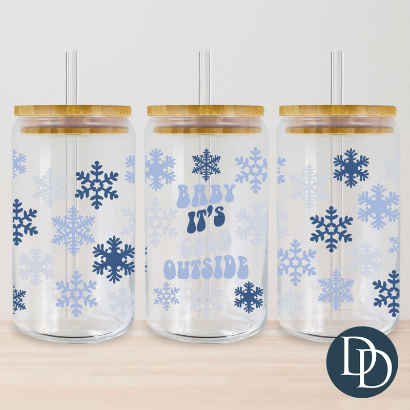 Baby It's Cold Outside Snowflakes UV DTF Cup Wrap