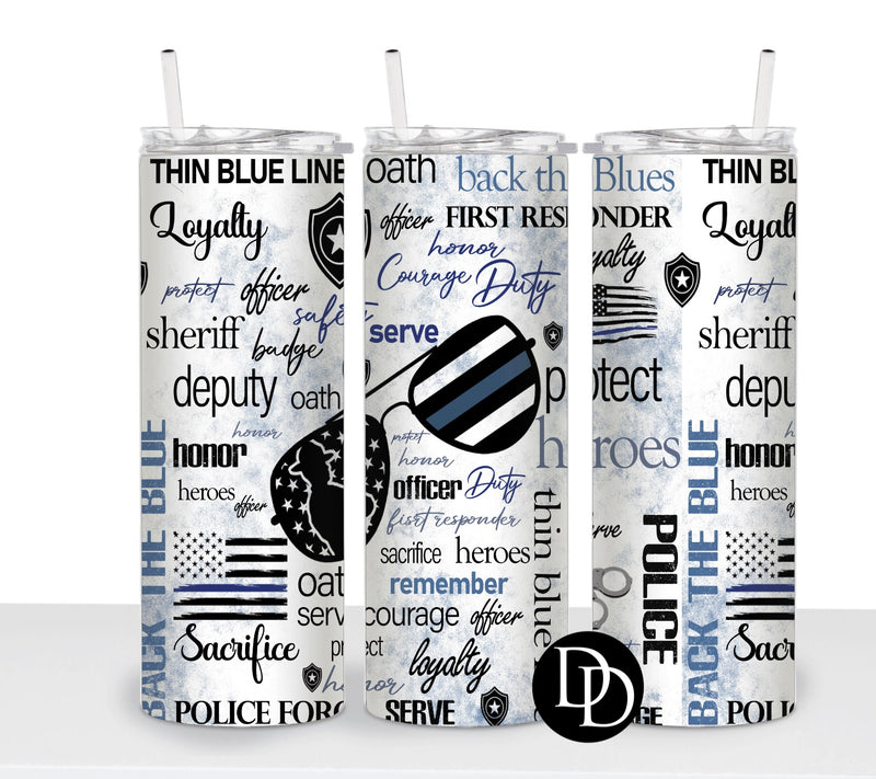 Thin Blue Line *Sublimation Print Transfer*