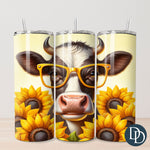 Sunflower Cow Tumbler Print *Sublimation Print Transfer*