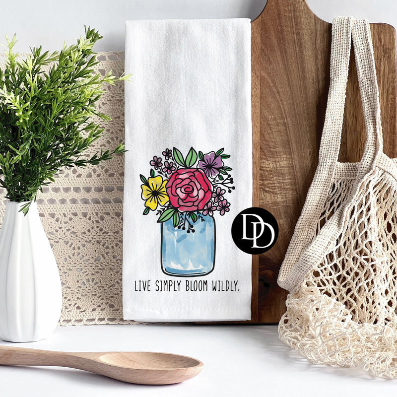 Live Simply Bloom Wildly *DTF Tea Towel Transfer*