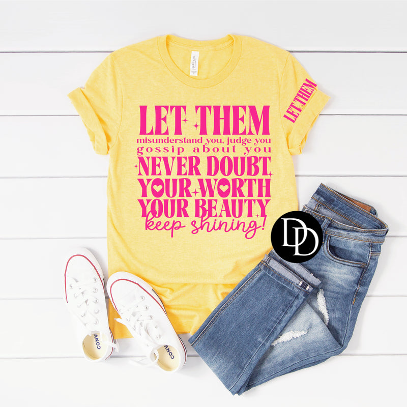 Keep Shining With Pocket Accent (Hot Pink Ink) - NOT RESTOCKING - *Screen Print Transfer*