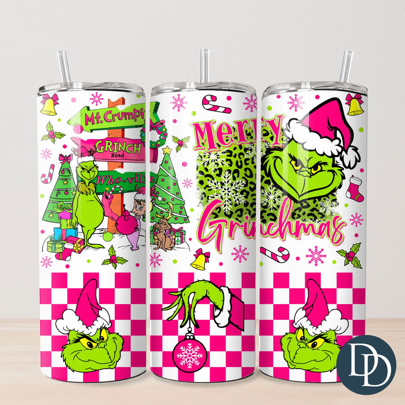 Merry Greenmas Pink *UV DTF Tumbler Wrap*