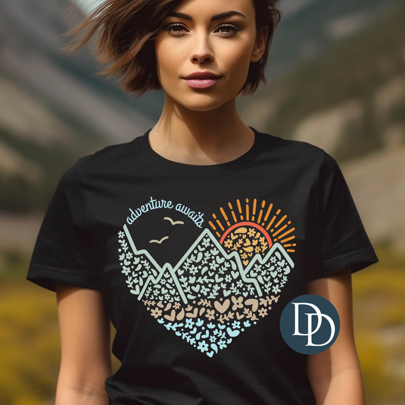 Adventure Awaits Heart *DTF Transfer*