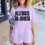 Allergic to Idiots Block Stars (Black Ink) *Screen Print Transfer*