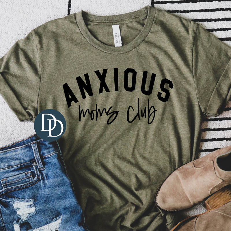 Oversized Anxious Moms Club (Black Ink) *Screen Print Transfer*