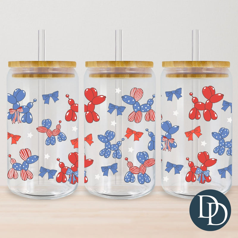 Balloon Dogs 4th of July Bows *UV DTF Cup Wrap*