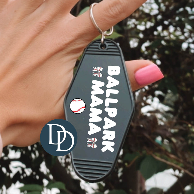 Baseball Ballpark Mama Bows *Motel Keychain UV DTF Decal*