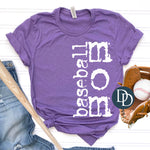 Oversized Baseball Mom Typo Side Print (White Ink) *Screen Print Transfer*