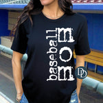 Oversized Baseball Mom Typo Side Print (White Ink) *Screen Print Transfer*