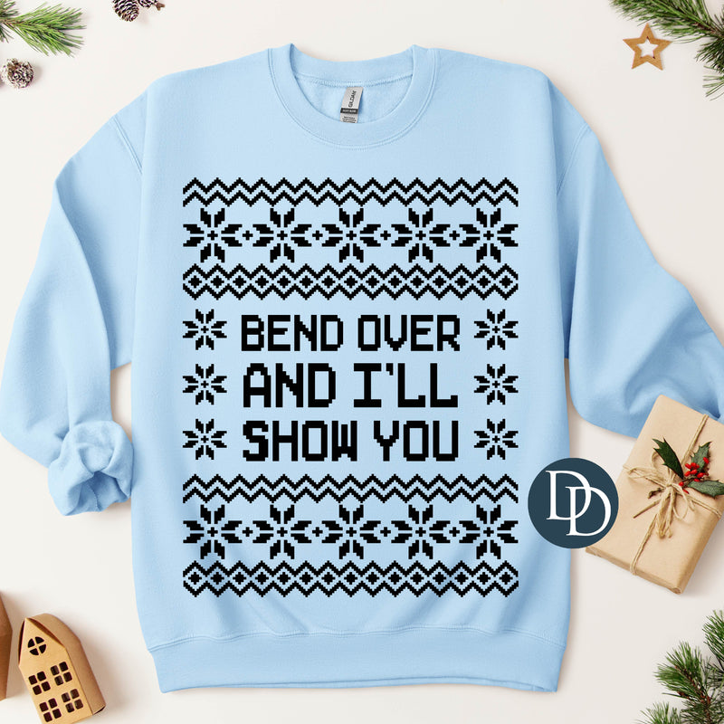 Bend Over Oversized Ugly Christmas Sweater (Black Ink) *Screen Print Transfer*