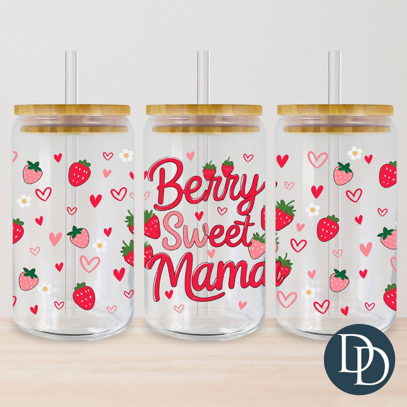 Berry Sweet Mama Strawberries Florals *UV DTF Cup Wrap*