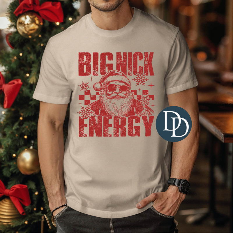 Big Nick Energy Distressed Checkered (Red Ink) *Screen Print Transfer*