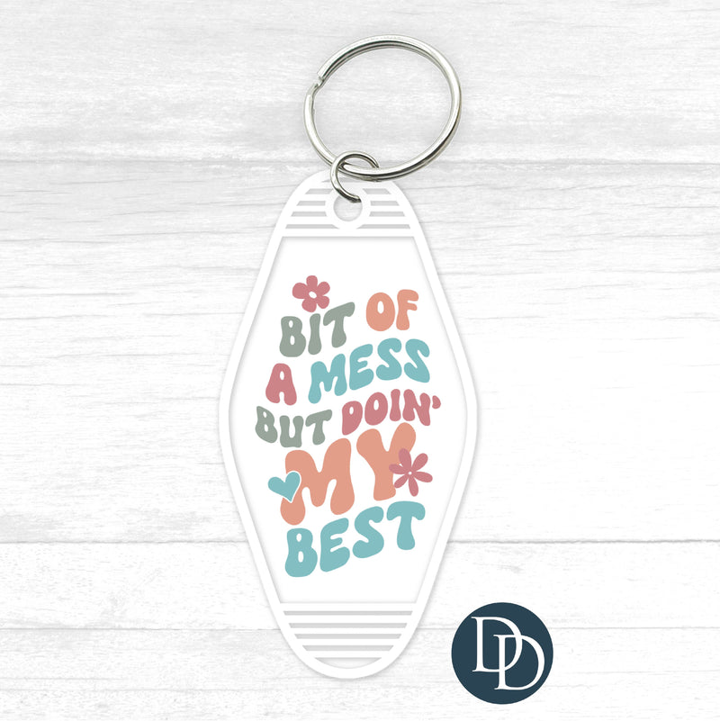 A Bit Of A Mess Motel Keychain UV DTF Decal