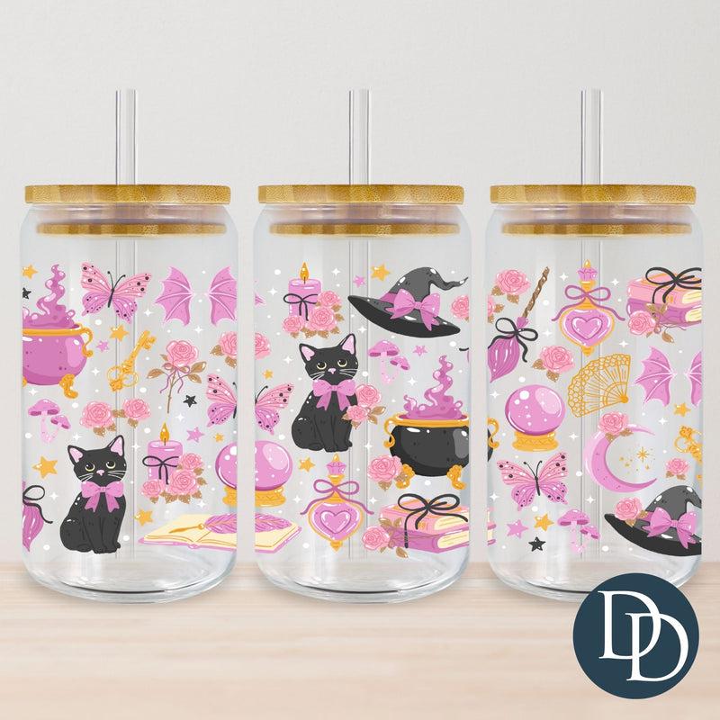 Black Cat Purple Witchy Vibes *UV DTF Cup Wrap*