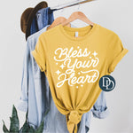 Bless Your Heart Script (White Ink) *Screen Print Transfer*