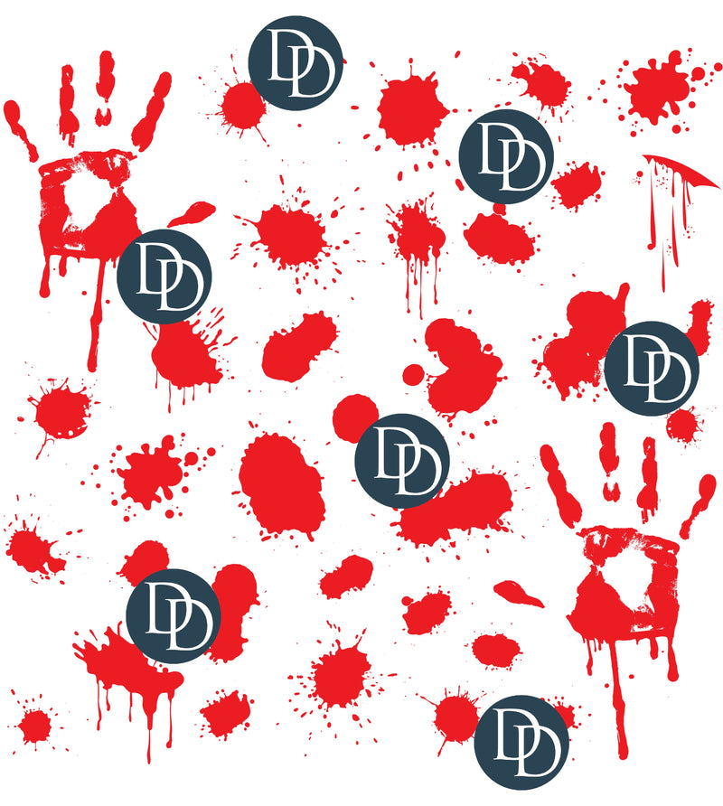 Blood Splatter And Hand Prints Accent Sheet (Red Ink) *Screen Print Transfer*