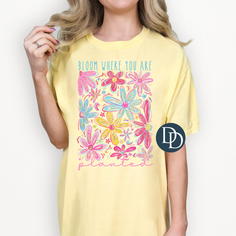 OVERSIZED Bloom Floral Faux Glitter *DTF Transfer*