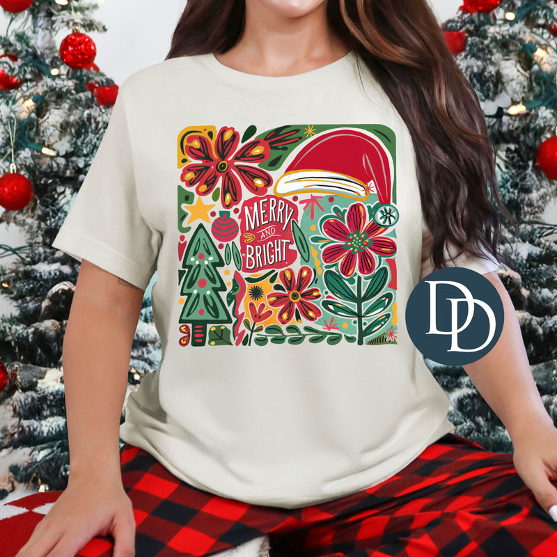 Boho Floral Merry And Bright *DTF Transfer*