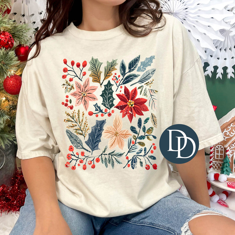 OVERSIZED Boho Winter Florals *DTF Transfer*