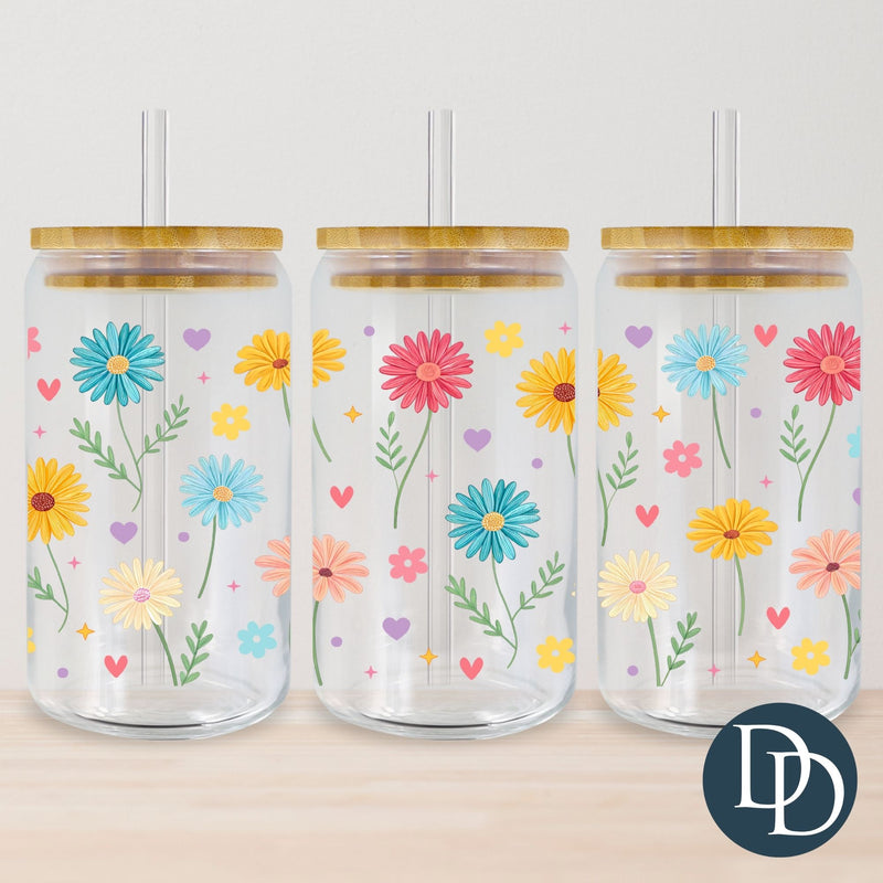 Bold Spring Stem Florals and Accents *UV DTF Cup Wrap*