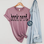 OVERSIZED Book Nerd Typo Font (Black Ink) *Screen Print Transfer*