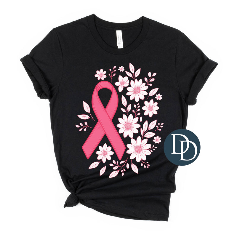 OVERSIZED Breast Cancer Ribbon Flowers *DTF Transfer*