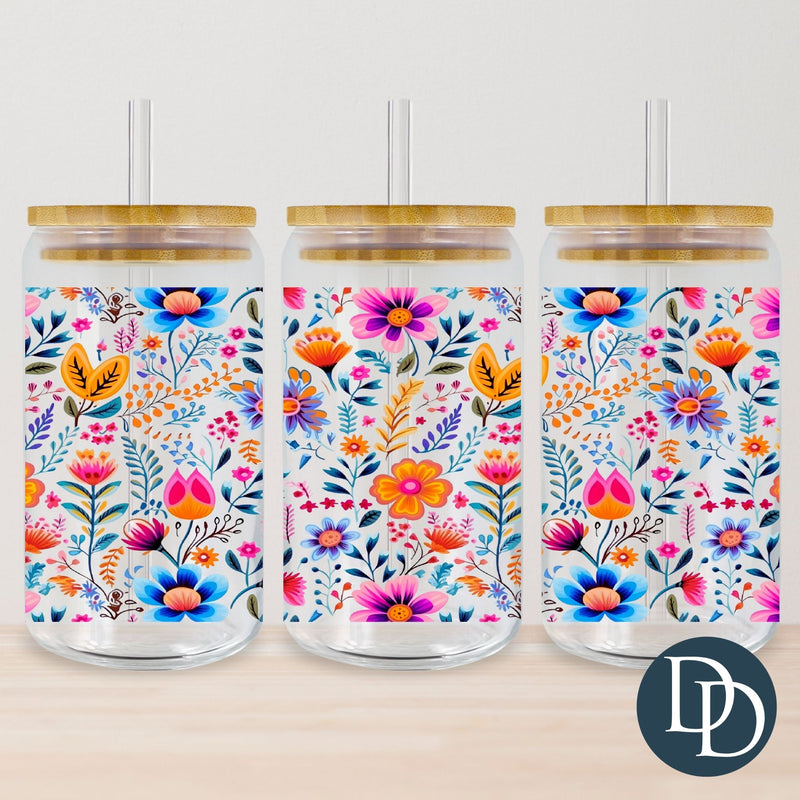 Bright Bold Floral Summer Fields *UV DTF Cup Wrap*