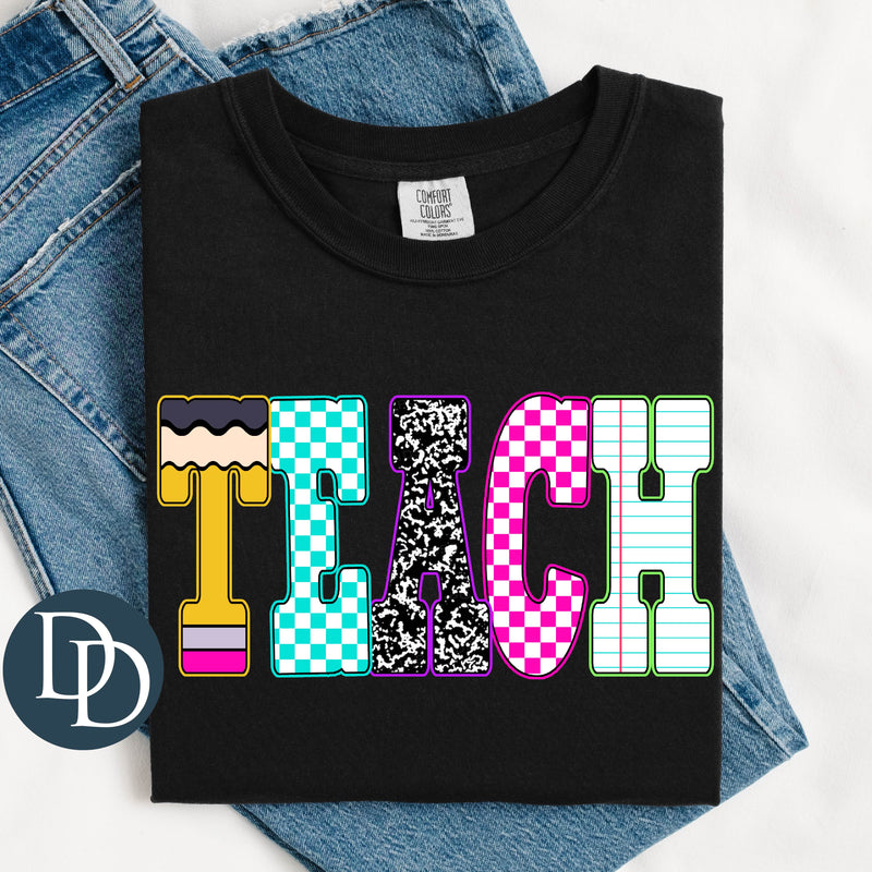 Bright Teach School Letters *DTF Transfer*