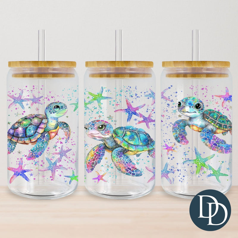 Bright Turtle Sea Stars *UV DTF Cup Wrap*
