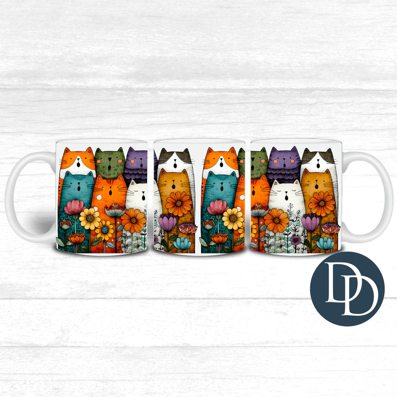Cats And Flowers *UV DTF Mug Wrap*