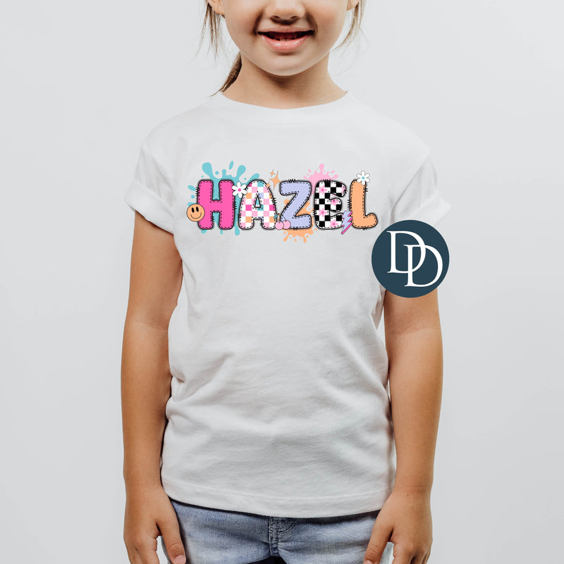 Checkered Alpha Doodle Name *DTF Transfer*