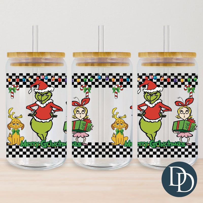 Checkered Merry Grnchmas *UV DTF Cup Wrap*
